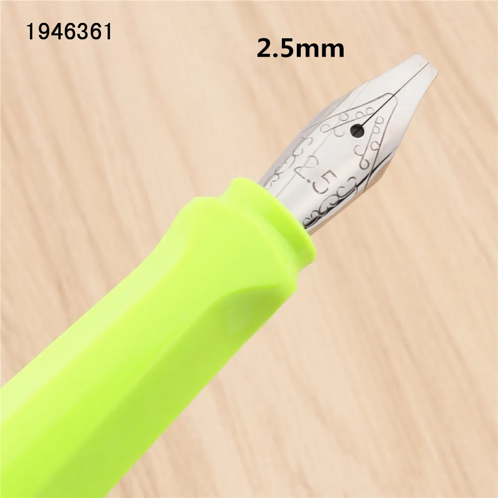 2.5mm Jinhao 871 Fluorescent green Gothic parallel the art flower body art Flat Tip Vinyl Tibetan Arabic Student office Fountain Pen - Цвет: 2.5mm