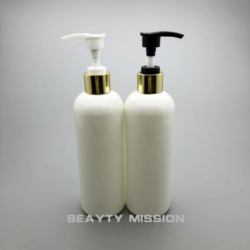 BEAUTY MISSION 300 мл 20 шт./лот Белый Золотой Ошейник насос для лосьона флакон шампуня