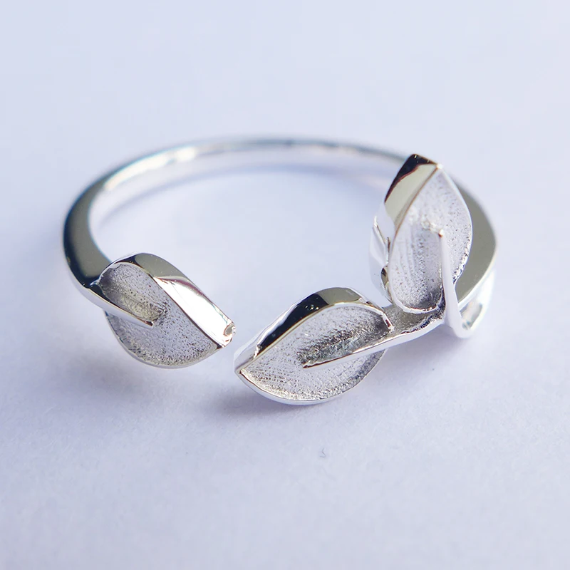 

Чистое кольцо из серебра 925 пробы с листьями Wellmade