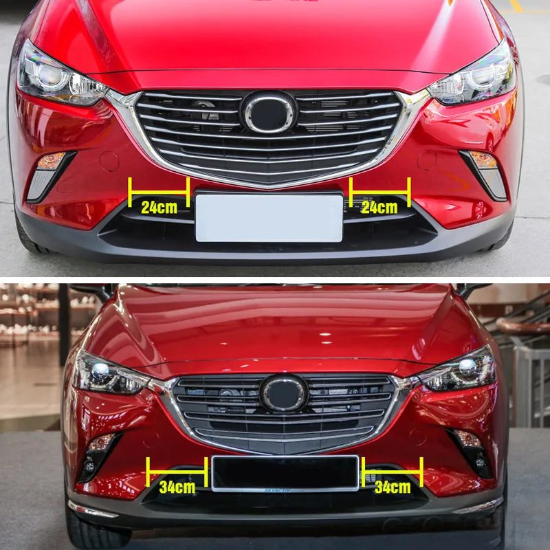 Vtear для Mazda CX-3 CX3 аксессуары для автомобиля Передняя решетка гриль Нижняя крышка Накладка внешняя ABS хром матовая