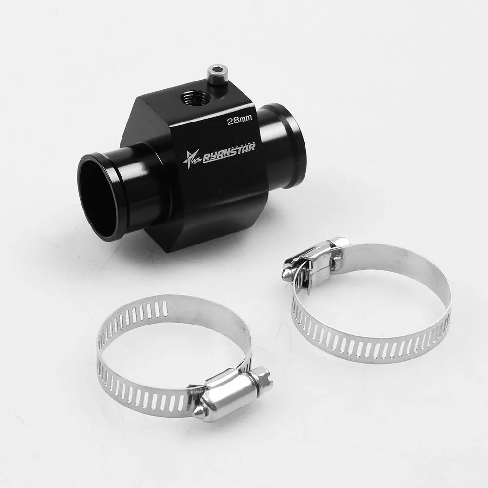

Dewhel Aluminum Black Water Temp Meter Temperature Gauge Joint Pipe Radiator Sensor Adaptor Clamps 32-40mm