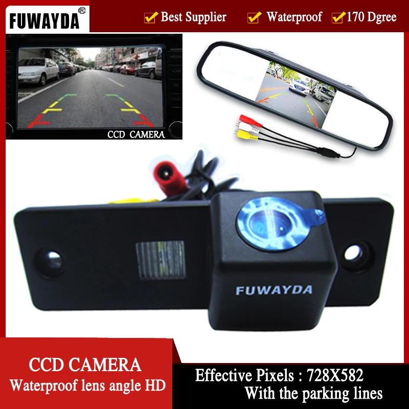 FUWAYDA 4 3 дюймов LED длинный зеркальный монитор с автомобилем ПЗС камера заднего вида