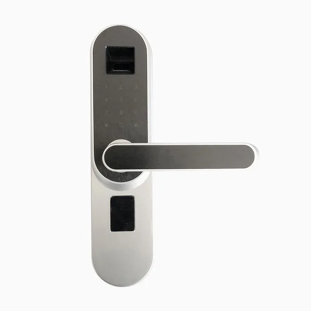 silver Biometric Fingerprint Door Lock electric Digital Door Lock Security door Smart Gate Locks Touch Screen Password Home OFFICE - Color: silver