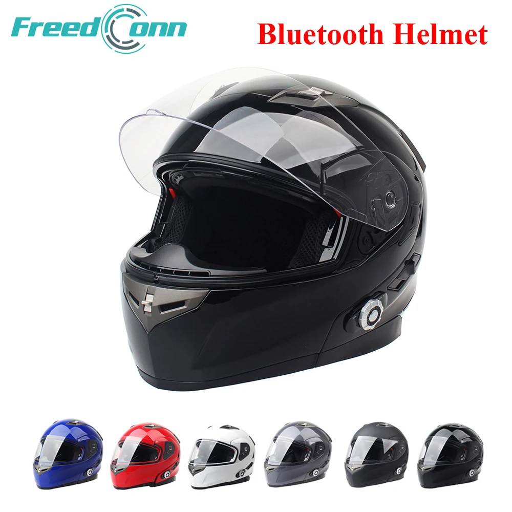 Freedconn smart bluetooth шлем построен в домофон Системы для всадников говорить и fm мотоцикл BT домофонных Bluetooth шлем