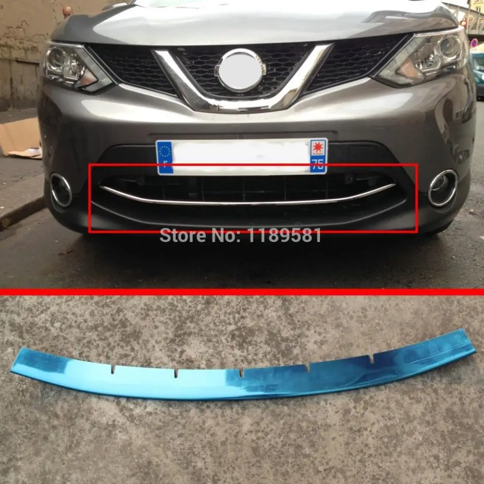 

For Nissan Qashqai 2014 2015 2016 Stainless Steel Front Bumper Grille Trim