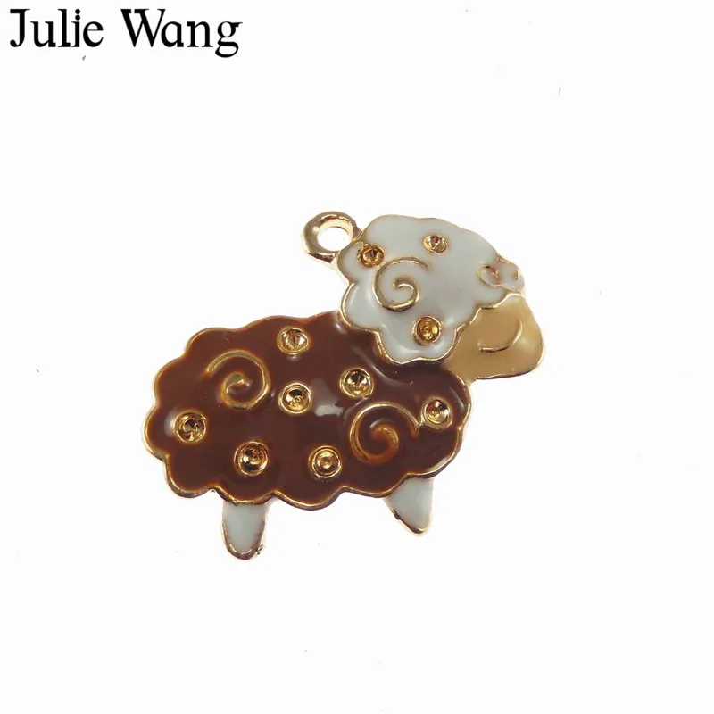Julie Wang 5 шт. сплав 4 цвета на выбор эмалированная маленькая искусственная Подвеска