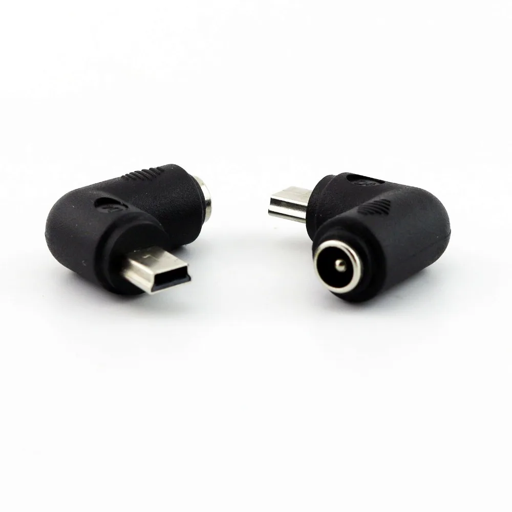 10 шт. DC 5 5x2 1 мм Женский к Мини USB B 5-контактный штекер 90 градусов прямоугольный