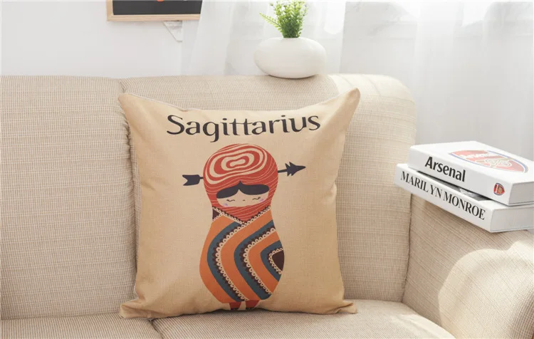 Houspace новые хлопковые льняные знаков зодиака накидка для подушки украшения дома