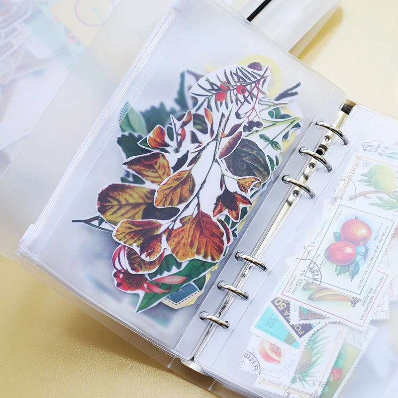 

A5 A6 Photo Storage Volumes Filing Products Insert Stickers Spiral Booklet Folder 8pcs Inner Sheets Zipper Bag Fichario Escolar