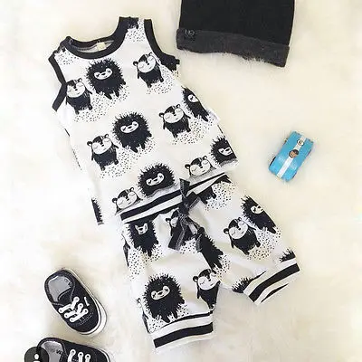 Летний Повседневный жилет из 2 предметов для маленьких мальчиков и девочек топы