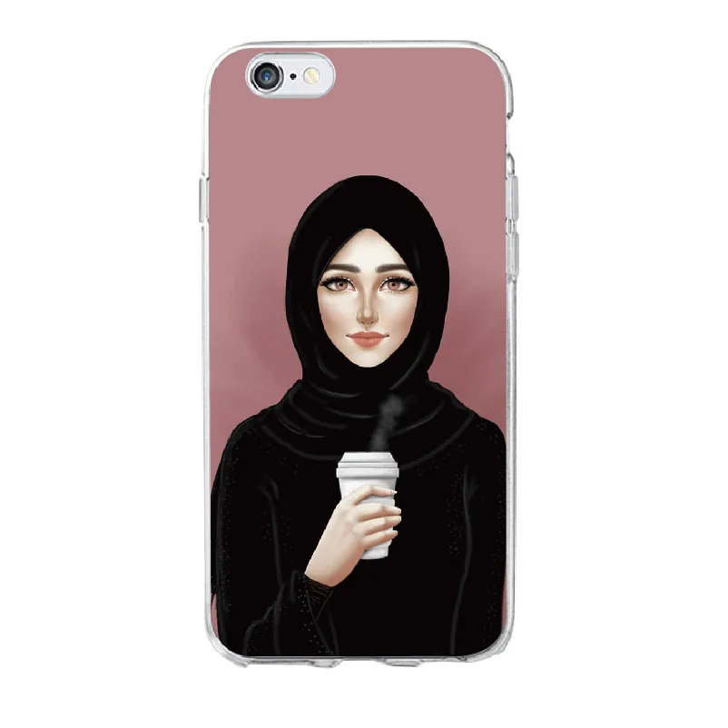 Муслима Niqab Роза цветочная мода Девушка Мягкий Прозрачный чехол для телефона Fundas