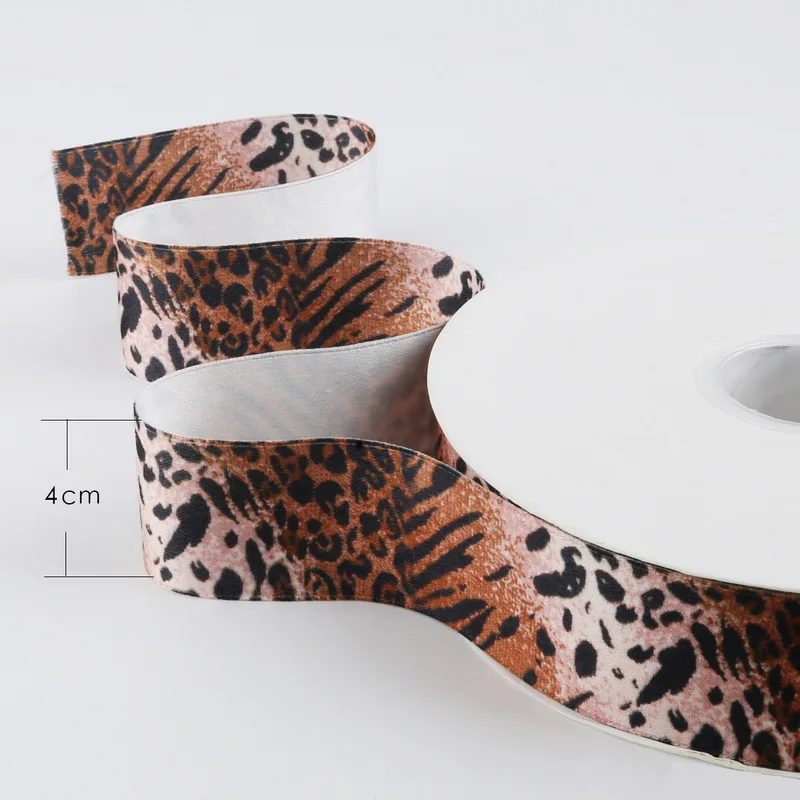 Snake Skin and Leopard Pattern Printed Poly Cotton Ribbon for Party Home Wedding Decoration Gift Wrapping Garment Accessories