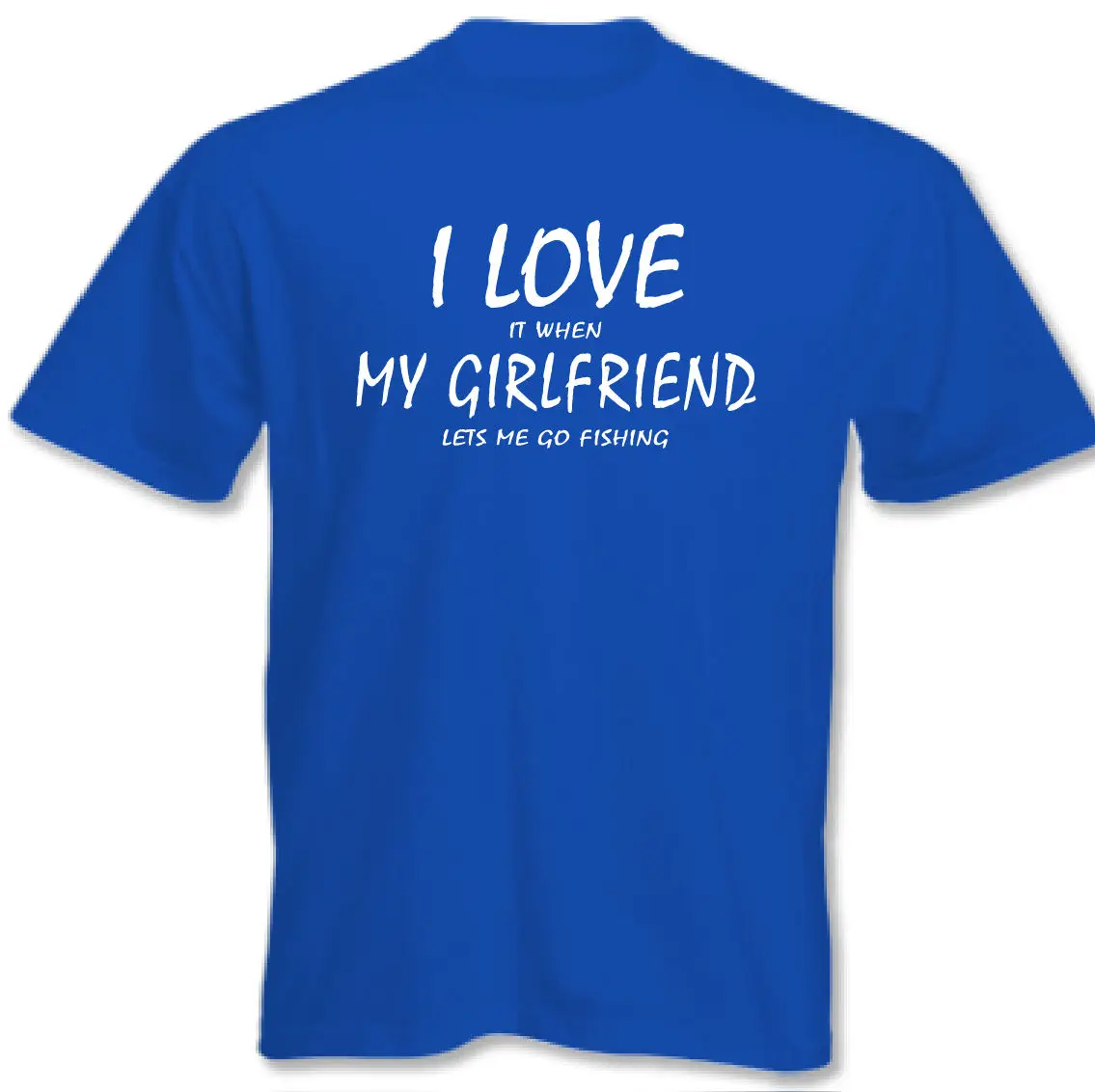I Love My Girlfriend Fishing ~ Мужская забавная футболка с круглым вырезом летняя