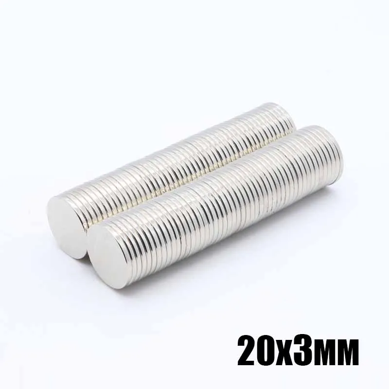 

50pcs 20*3 mm N35 Mini Super Strong Rare Earth Fridge Permanet Magnet 20x3 mm Small Round Neodymium Magnet 20*3 mm