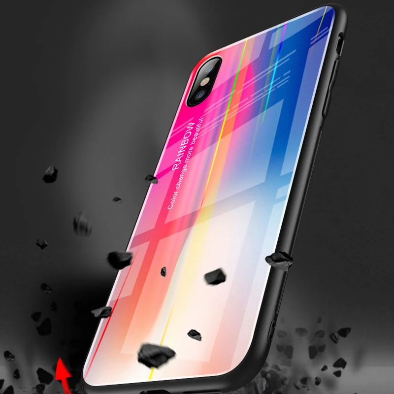 Градиентный чехол Aurora для телефона iPhone XR XS Max 7 6 6S X 8 Plus задняя крышка из