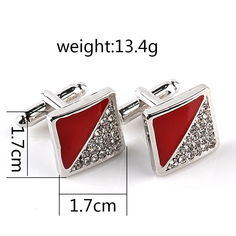 Новинка высококачественные роскошные деловые Квадратные запонки Стразы для