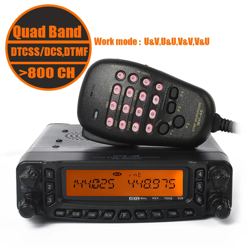 HYS четырехдиапазонный FM трансивер более 800 Каналы Quad Band автомобиля мобильного