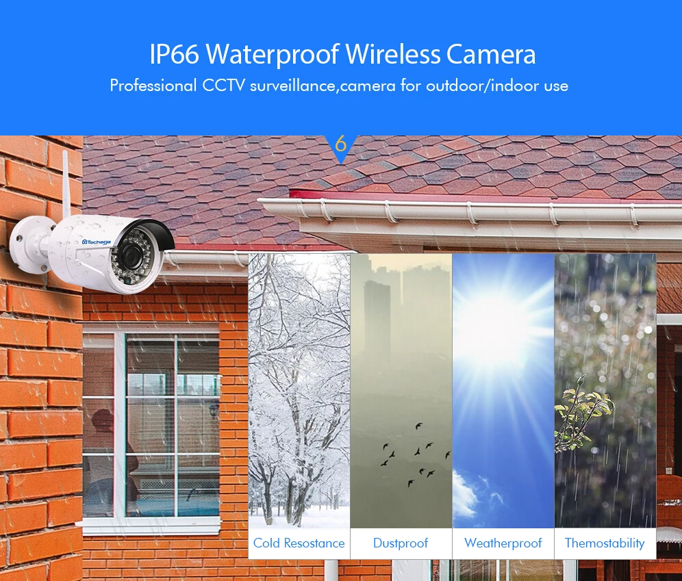 Techage 720 P 960 WI FI IP Камера Водонепроницаемый HD сети Беспроводной Indoor/Outdoor P2P Onvif SD TF