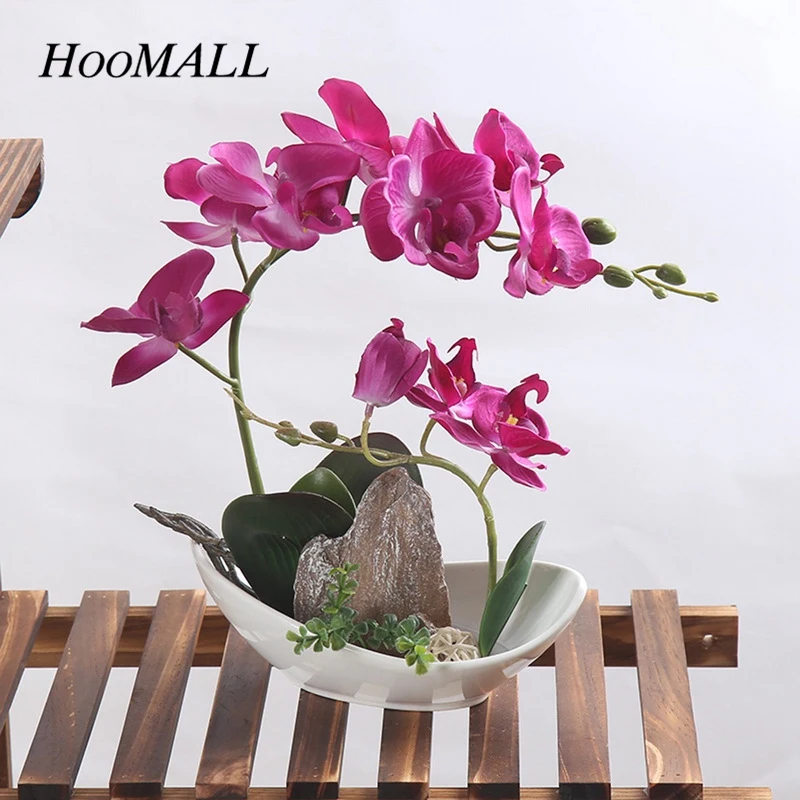 Hoomall Искусственные цветы 7 головы Шелковый Искусственный фаленопсис композиции