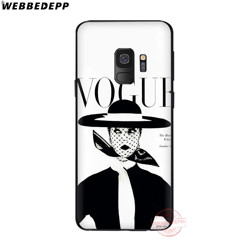 WEBBEDEPP черно-белые модные мягкий чехол для телефона с изображением цветов Samsung S6 S7