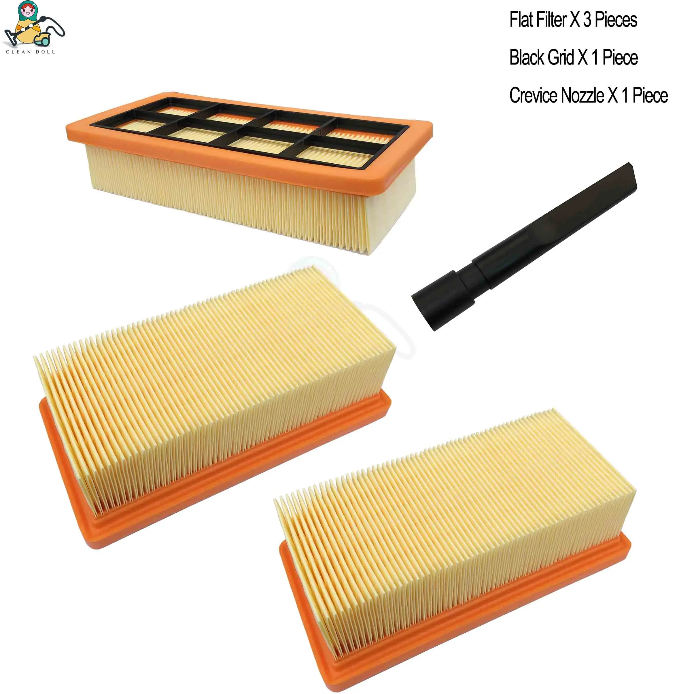 KAR-AD-FTCR-4PK 1 щелевая насадка и 2 HEPA фильтра для Karcher AD 4 premium 6,415-953,0 AD 3,000 AD 2 AD 3 золы Пыли вакуумные запасные части - Цвет: KAR-AD-FTCR-4PK