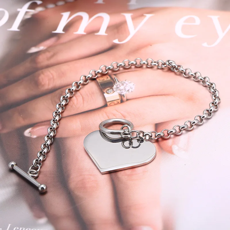 Женский браслет MYLONGINGCHARM из нержавеющей стали 23x30 мм на заказ с надписью