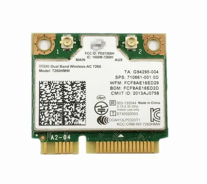 Двухдиапазонная беспроводная Wi-Fi карта для Intel AC7260 7260HMW ac Mini PCI-E 2 4G/5 ГГц Wlan Bluetooth 4 0 |