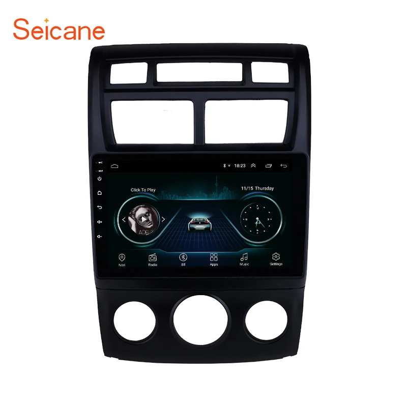 Seicane 2Din Android 8.1 9" GPS Car Radio For 2007-2017 KIA Sportage Manual air conditioner Support Rearview Camera USB wifi
