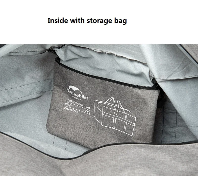 NatureHike 100L Высококачественная нейлоновая вместительная багажная сумка для путешествий, кемпинга, Портативная сумка для багги, туристическая посылка, сумки