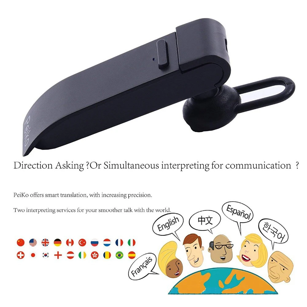 Voice Translator Wireless Bluetooth Translate Earphone 16 Languages Intelligent Business Phone traductor de voz simultaneo | Электроника