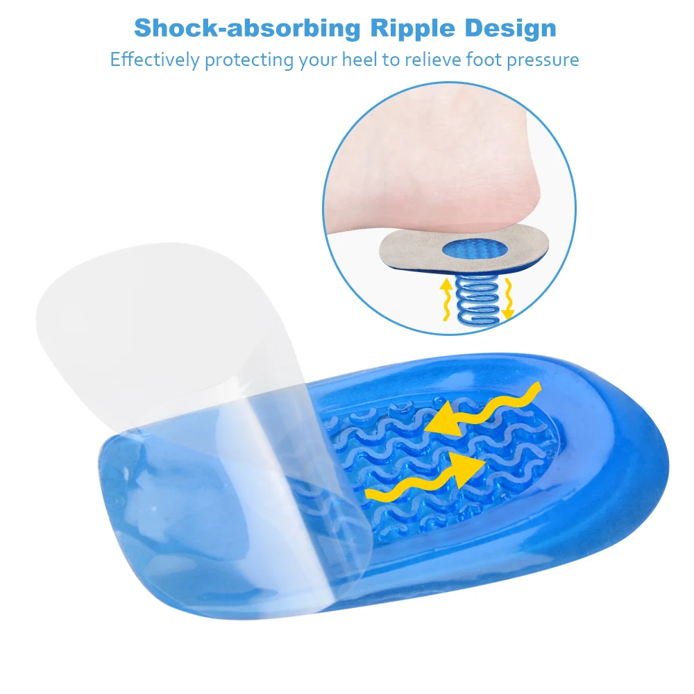 Elino гелевые невидимые пяточные стельки при пяточной шпоре для обуви мужчин и