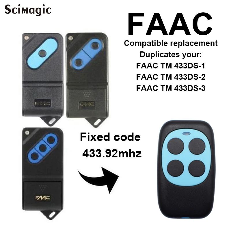 FAAC TM 433DS-1 433DS-2 433DS-3 ручной передатчик гаражные ворота пульт дистанционного управления клон, Дубликатор 433,92 МГц фиксированный код брелоков