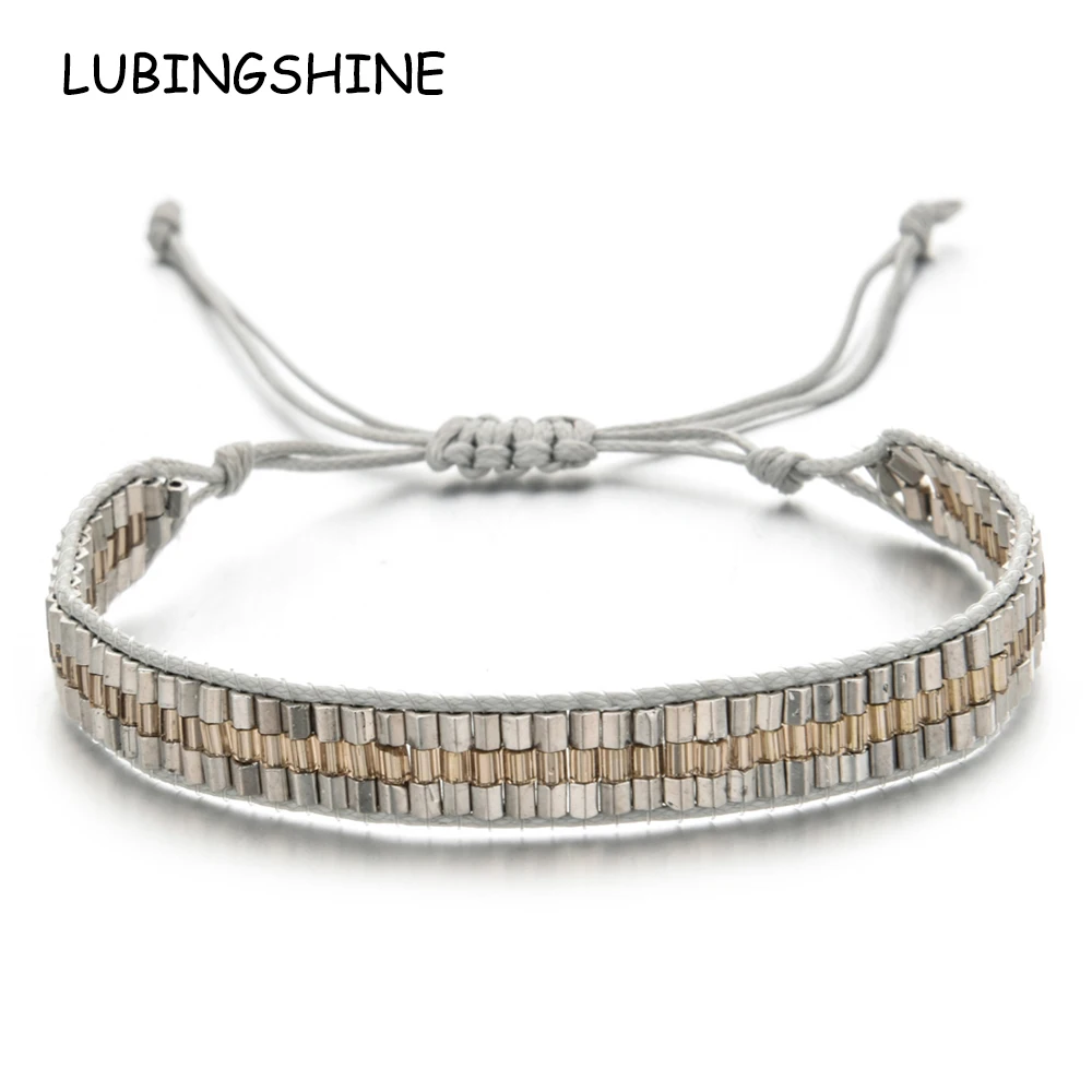 Bohemia Woman Men Crystal Seed Beads Bracelet Adjustable Weave Rope Chain Charms Bracelets Wristband Anklet Handmade Jewelry