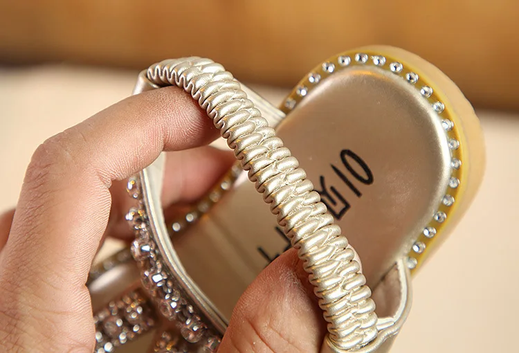 Новинка 2019 летние детские туфли для маленьких девочек золотистые серебристые