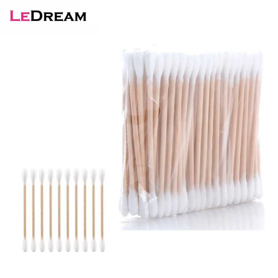 

10 Bags Cleaning The Ears Wooden Cotton Swabs Cosmetic Cotton Buds Ear Head Health Makeup Cosmetics Clean Ear Cotton Stick Swab