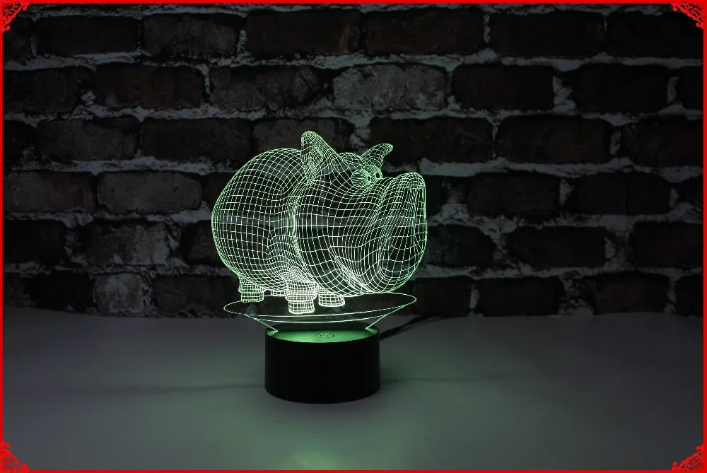 Новинка 2016 подарки 3d светодиодный ночник/настольная лампа форма счастливой