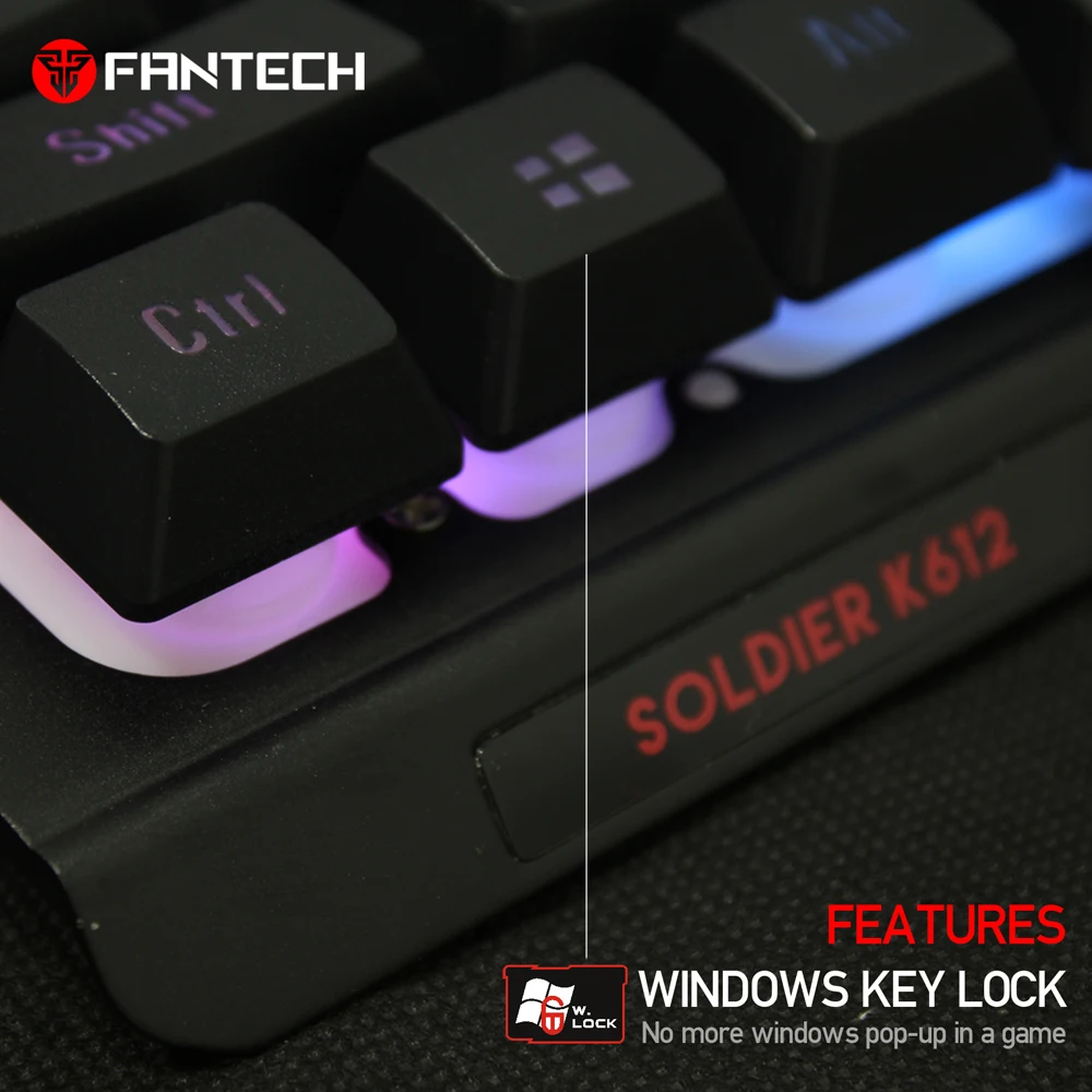FANTECH K612 USB RGB клавиатура 19 кнопок без коллизий 104 клавиш игровая клавиатура для ПК ноутбука геймера и геймера клавиатуры