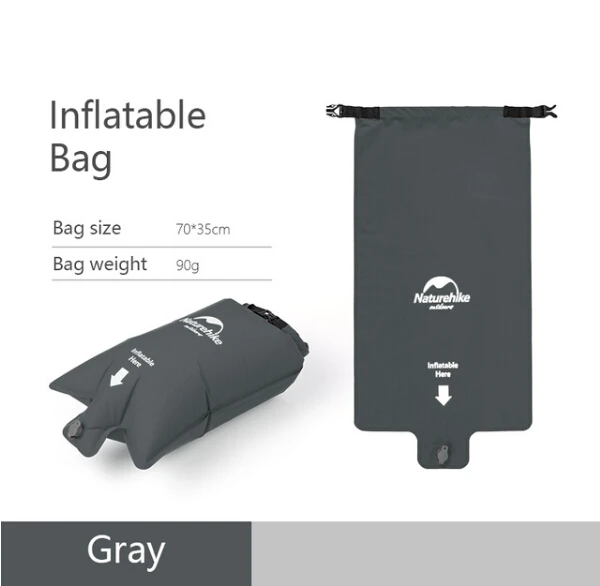 Gray Inflatable bag Naturehike нейлоновый ТПУ коврик для сна легкий влагостойкий воздушный матрас портативный надувной матрас походный коврик NH19Z032-P - Цвет: Gray Inflatable bag