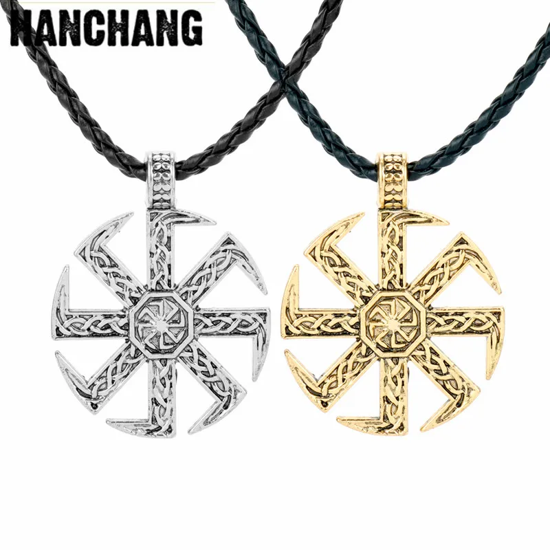 Колье с кулоном в стиле викингов для Для мужчин языческие Потрясающие Коловрат