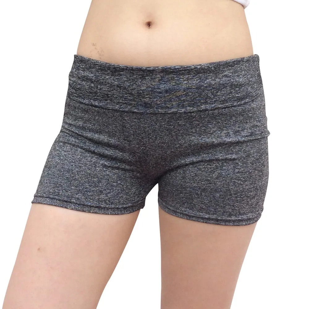 Gray Одежда для фитнеса, женские Лоскутные Спортивные шорты, для спортзала, тренировок, с поясом облегающие, для йоги, короткая спортивная одежда, леггинсы, для йоги, для спортзала, Mujer - Цвет: Gray