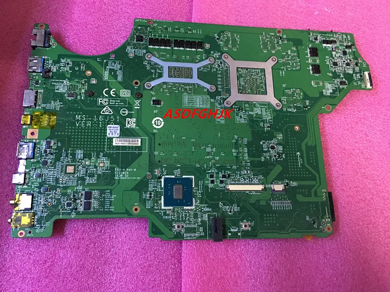 MS-16J5 для MSI престиж PE70 PE60 6QE GE62 GE72 материнская плата портативного компьютера с i7-6700HQ 2,6 ГГц Процессор MS-16J51 TESED OK