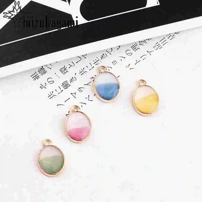 

Zinc Alloy Enamel Elliptical Gaseous Charms 10pcs/lot For DIY Fashion Jewelry Making Finding Accessories