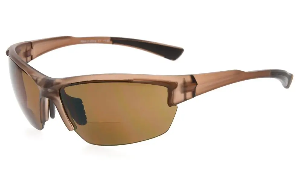 MatteBrown SG901 Eyekepper TR90 спортивные половина оправы двухфокусные солнцезащитные очки Бейсбол работает во время вождения и рыбалки Гольф Софтбол пеший туризм, чтение - Цвет оправы: MatteBrown