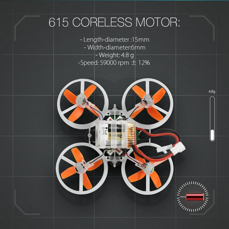 Квадрокоптер Eachine E010S 65 мм Micro FPV гоночный с 800TVL CMOS на основе F3 кисти Контроллер