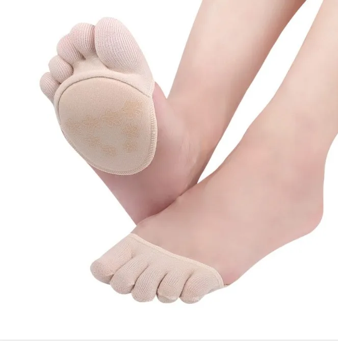 Носки с пятью пальцами хлопковые нескользящие носки закрытым носком на высокой