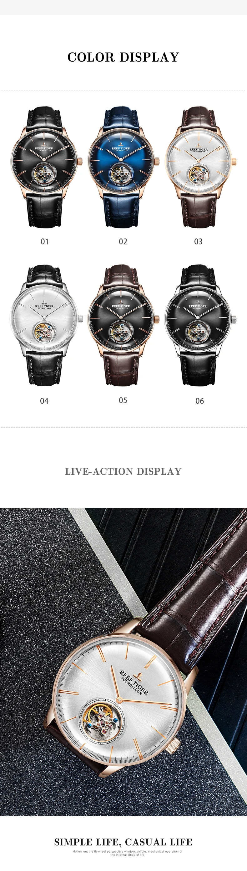 Риф Тигр/RT лучший бренд класса люкс для мужчин chaincal Tourbillon часы сапфировое стекло розовое золото часы relogio masculino RGA1930