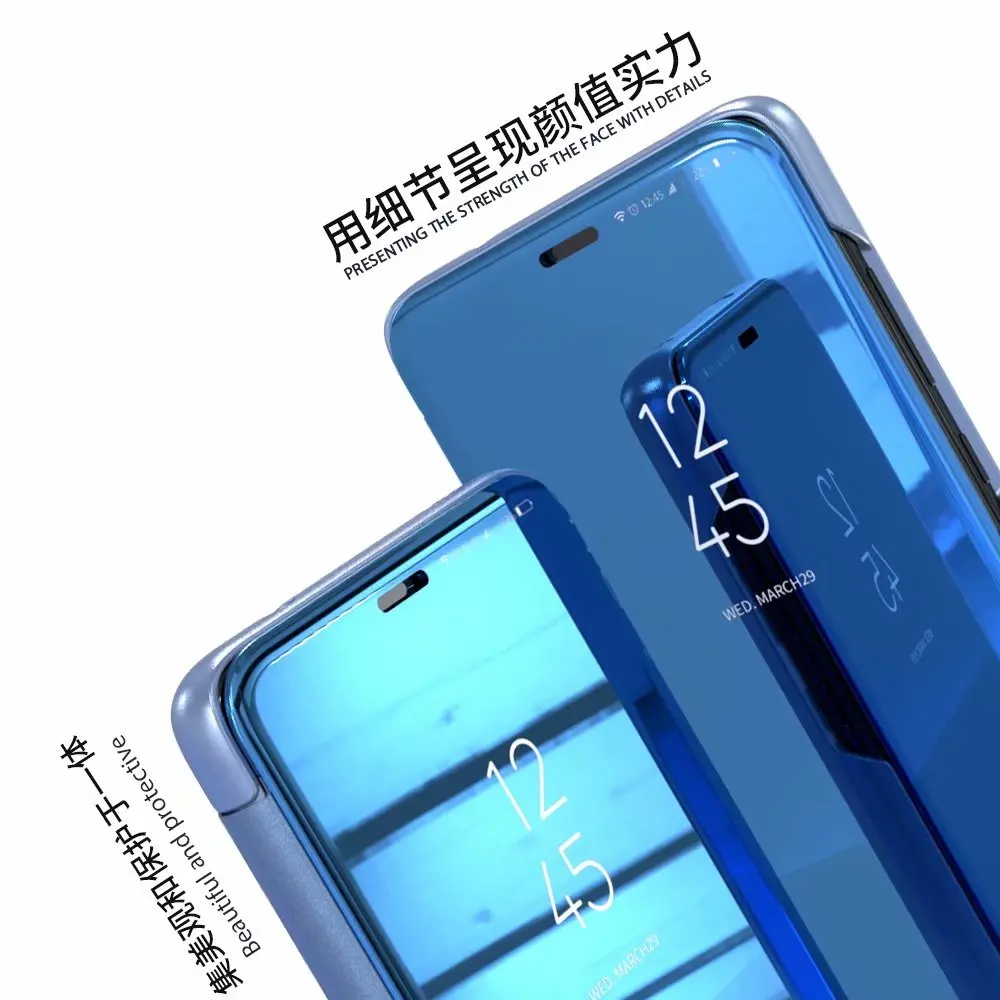 Умный зеркальный флип-чехол для Huawei Honor 9 10 Lite Mate 20 Pro P9 P10 P20 Y6 2018 P Smart Nova 3i 3E 3