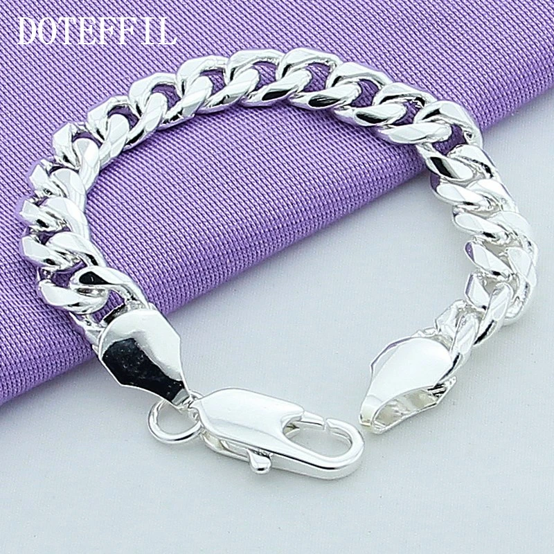 DOTEFFIL 925 Стерлинговое серебро мужской 10 мм Боковой Шарм браслет новые объявления