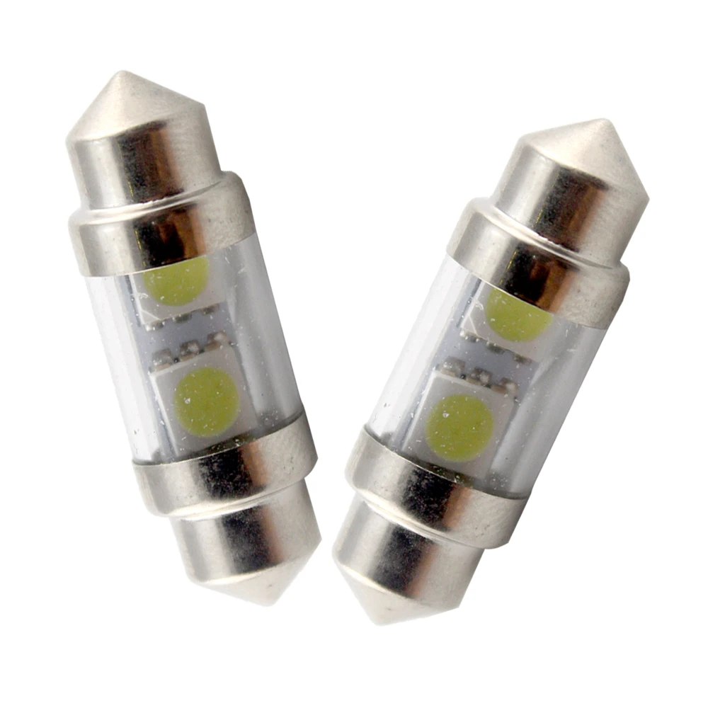 YM E-Bright 4 PCS C5W 5050 2 SMD 31MM 12V 2LED Festoon Dashboard Dome Bulb Interior Lighting White Bulbs Car Lights | Автомобили и