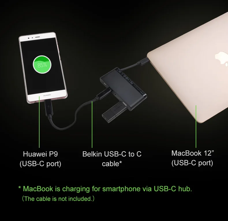 Belkin оригинальный 4-Порты и разъёмы мини Тип usb-C концентратор (2 * USB-C 2 USB-A) для MacBook Pro